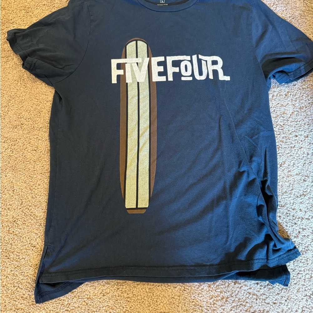 Five Four Men's Blue Surfboard Graphic Tee
